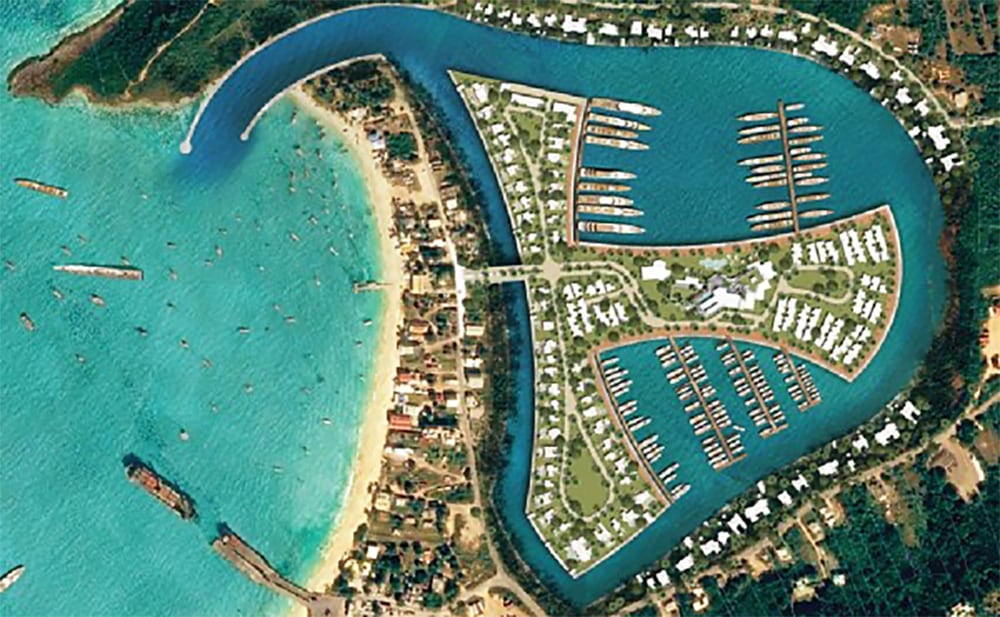 Aerial view of Anguilla Harbour